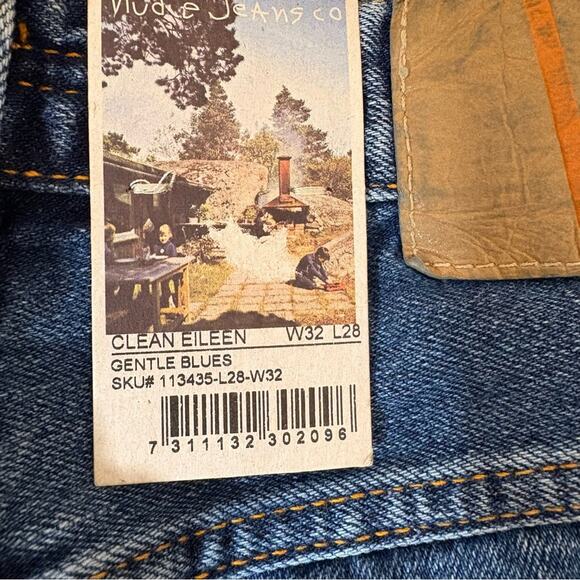 NWT Nudie Jeans Women's Clean Eileen Gentle Blues Wide Leg Size 32 x 28 - Picture 9 of 11